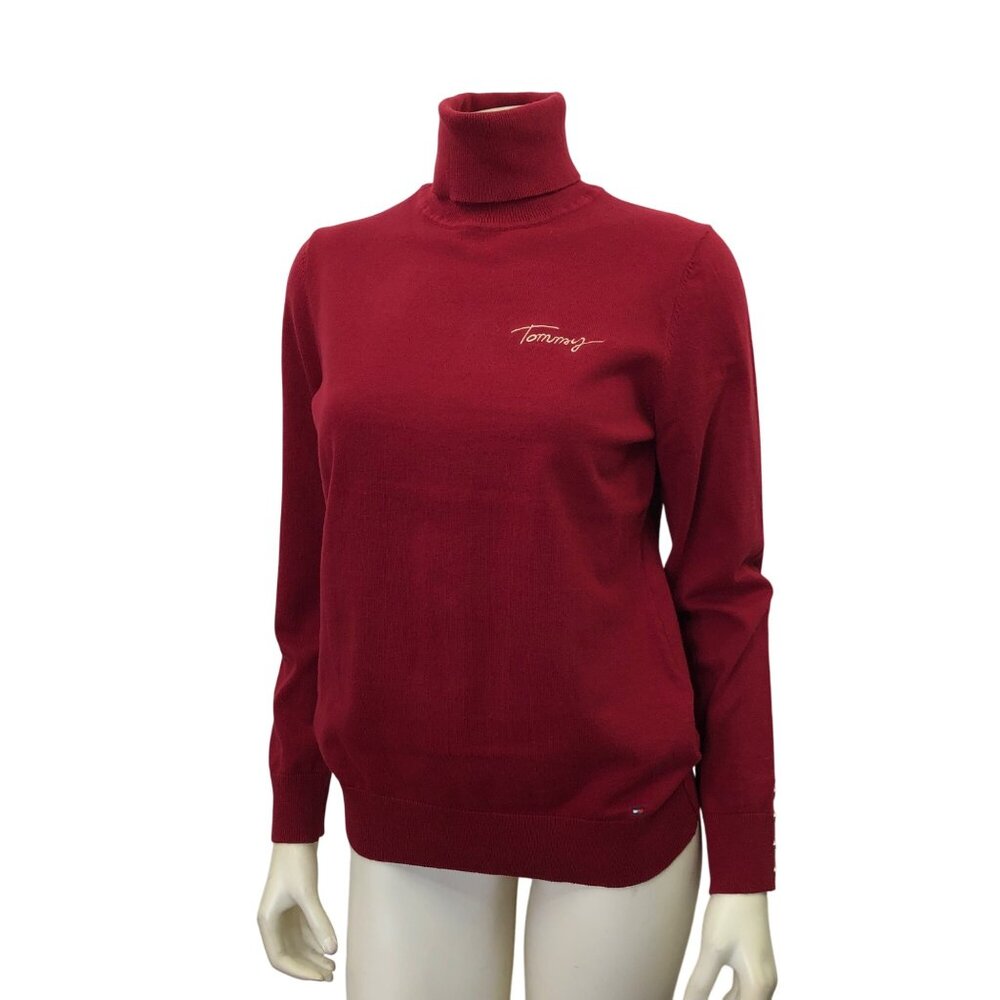Tommy Hilfiger turtleneck sleeve button detail sweater Md NWT